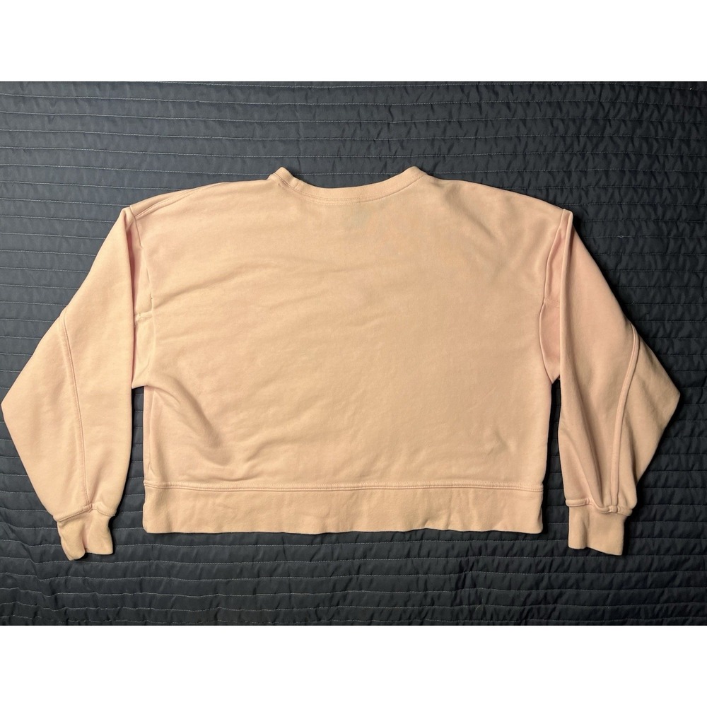 Nike Dri-FIT Cropped Sweatshirt Women's Med Pink Training Crew Swoosh DJ0774-663 - Picture 10 of 10